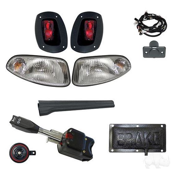 Picture of Standard Street Legal Halogen Factory Light Kit with Pedal Mount for E-Z-Go RXV 2008-2015