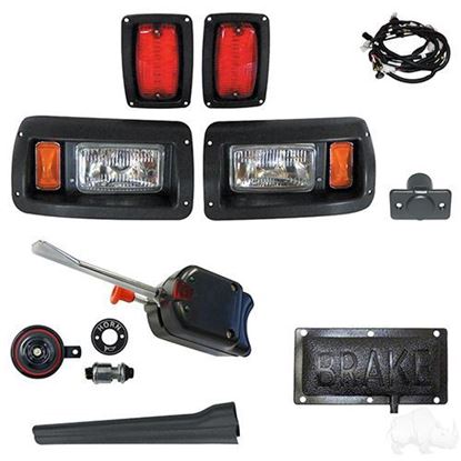 Picture of Basic Street Legal Halogen Adjustable Light Kit with Pedal Mount Brake Switch, Club Car DS 1993-Present