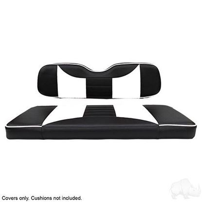 Picture of Seat Cover Set, Rear, Rally Black/White